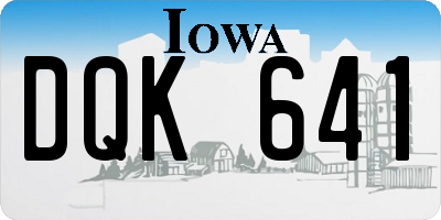 IA license plate DQK641
