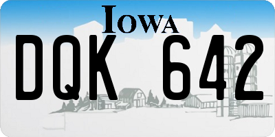 IA license plate DQK642
