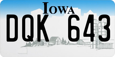 IA license plate DQK643