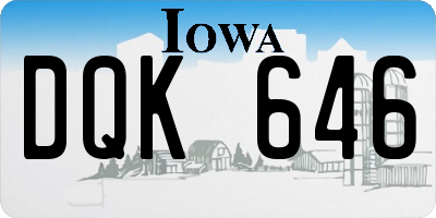 IA license plate DQK646