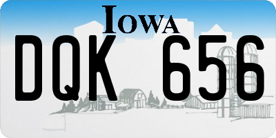 IA license plate DQK656