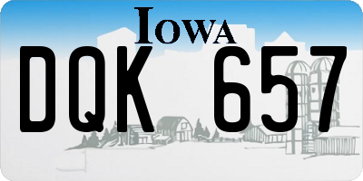 IA license plate DQK657