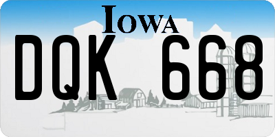 IA license plate DQK668