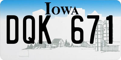 IA license plate DQK671