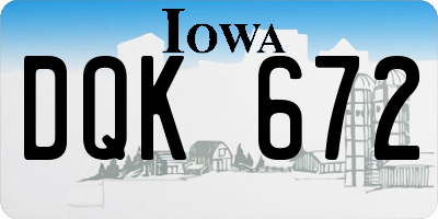 IA license plate DQK672