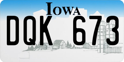 IA license plate DQK673