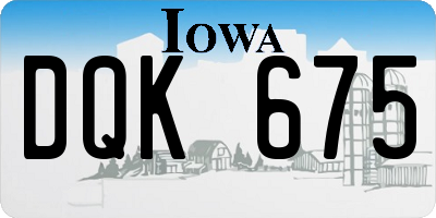 IA license plate DQK675