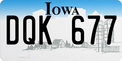 IA license plate DQK677