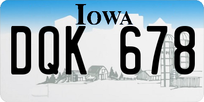 IA license plate DQK678