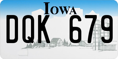 IA license plate DQK679