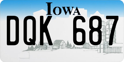 IA license plate DQK687