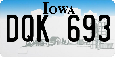 IA license plate DQK693