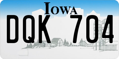 IA license plate DQK704