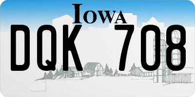 IA license plate DQK708