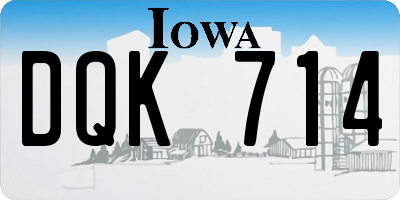 IA license plate DQK714