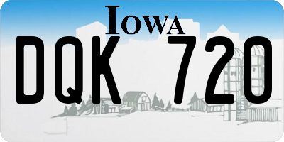 IA license plate DQK720