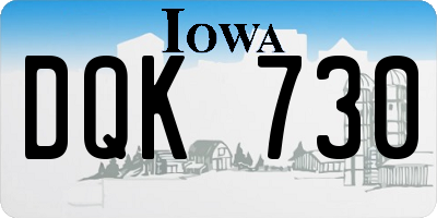 IA license plate DQK730