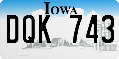 IA license plate DQK743
