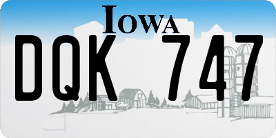 IA license plate DQK747