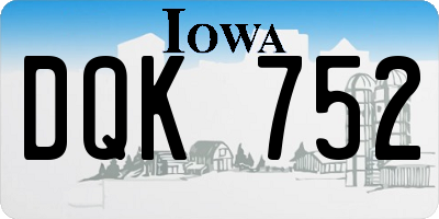 IA license plate DQK752