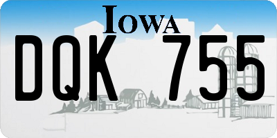 IA license plate DQK755