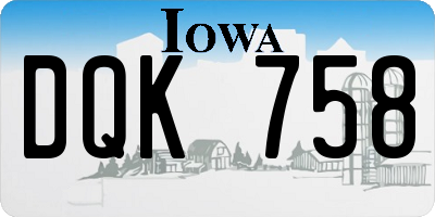 IA license plate DQK758