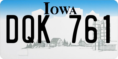 IA license plate DQK761