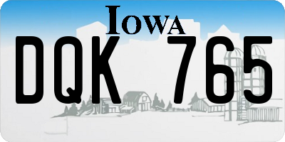 IA license plate DQK765