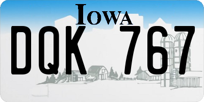 IA license plate DQK767