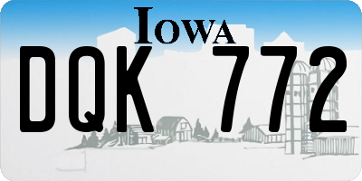 IA license plate DQK772
