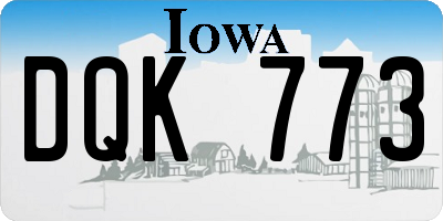 IA license plate DQK773