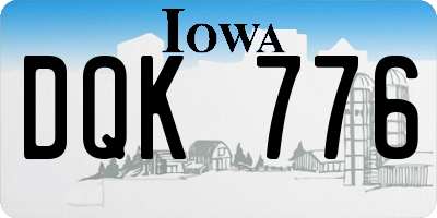 IA license plate DQK776
