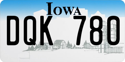 IA license plate DQK780