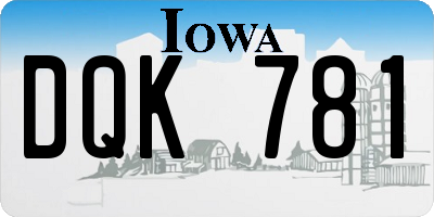 IA license plate DQK781