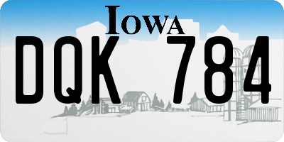 IA license plate DQK784