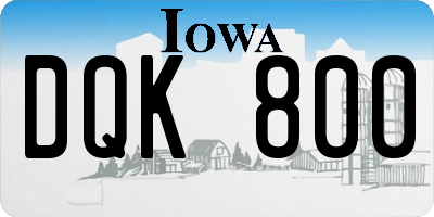 IA license plate DQK800