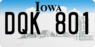 IA license plate DQK801