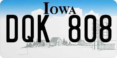 IA license plate DQK808