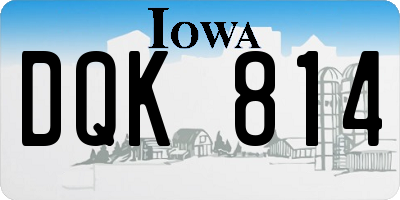 IA license plate DQK814