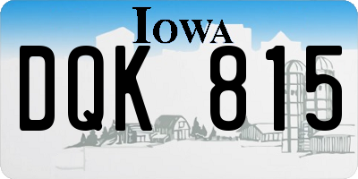 IA license plate DQK815