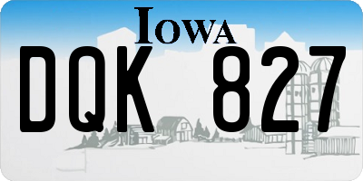 IA license plate DQK827