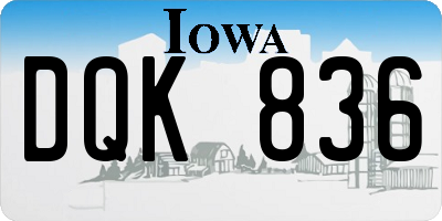IA license plate DQK836