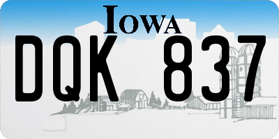 IA license plate DQK837