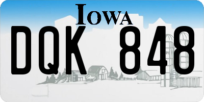 IA license plate DQK848
