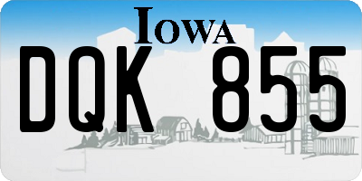 IA license plate DQK855