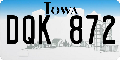 IA license plate DQK872