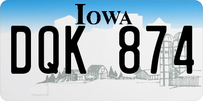 IA license plate DQK874