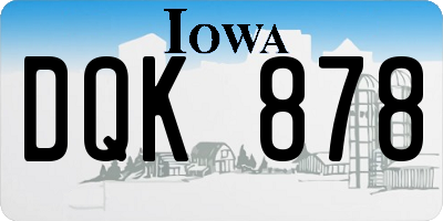 IA license plate DQK878