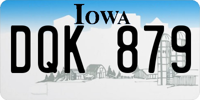 IA license plate DQK879