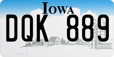 IA license plate DQK889